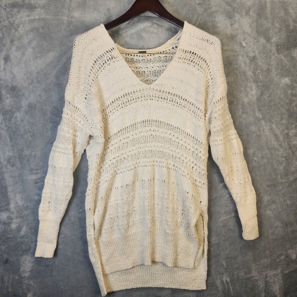Free People Sweater Womens XS Hot Tropics Pullover Ivory Knit